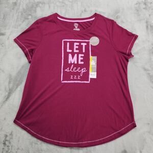 NEW Secret Treasures Top Womens L Purple LET ME SLEEP Sleepwear Essentials